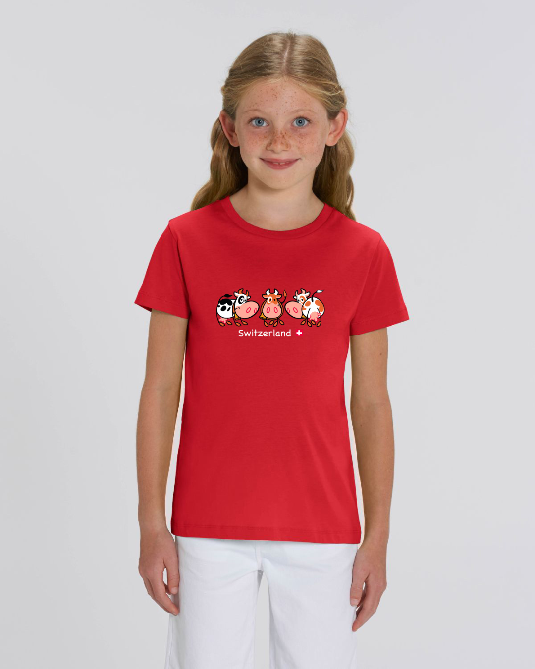 MWS033 Kids Cow Switzerland Red