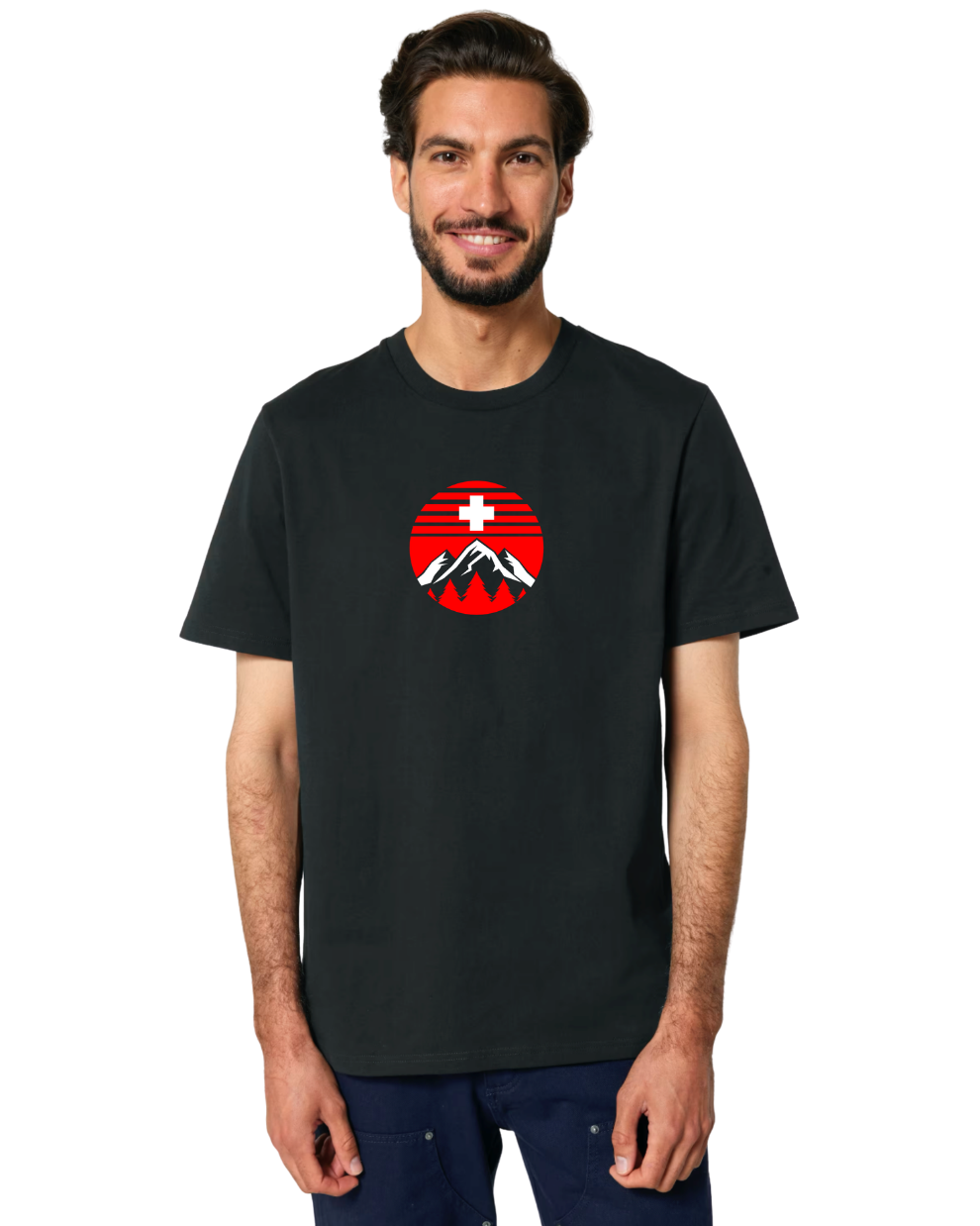 MWS047 Swiss Summit Badge Emblem Forest Black