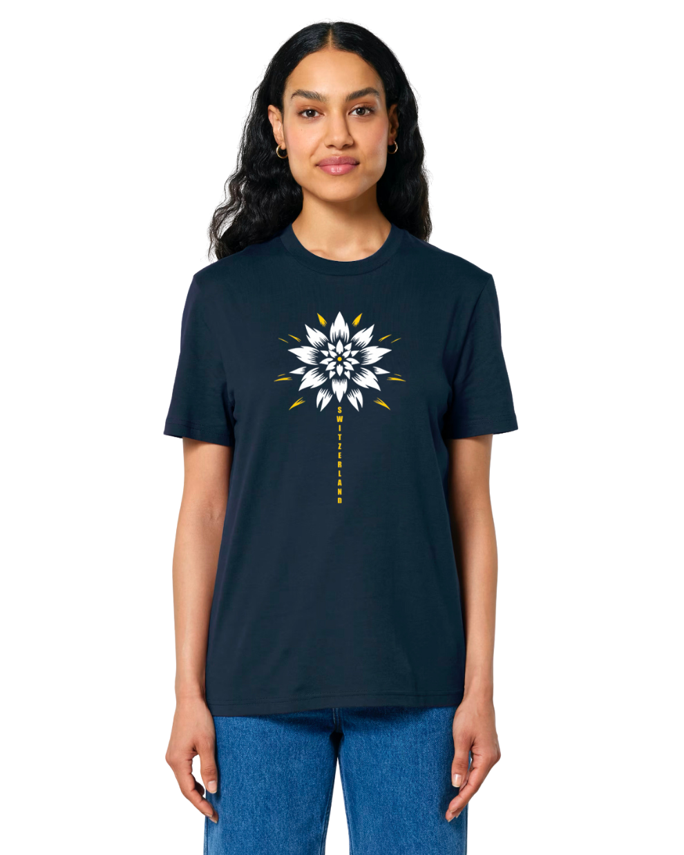 MWS051 Swiss Edelweiss Emblem Alpine Navy