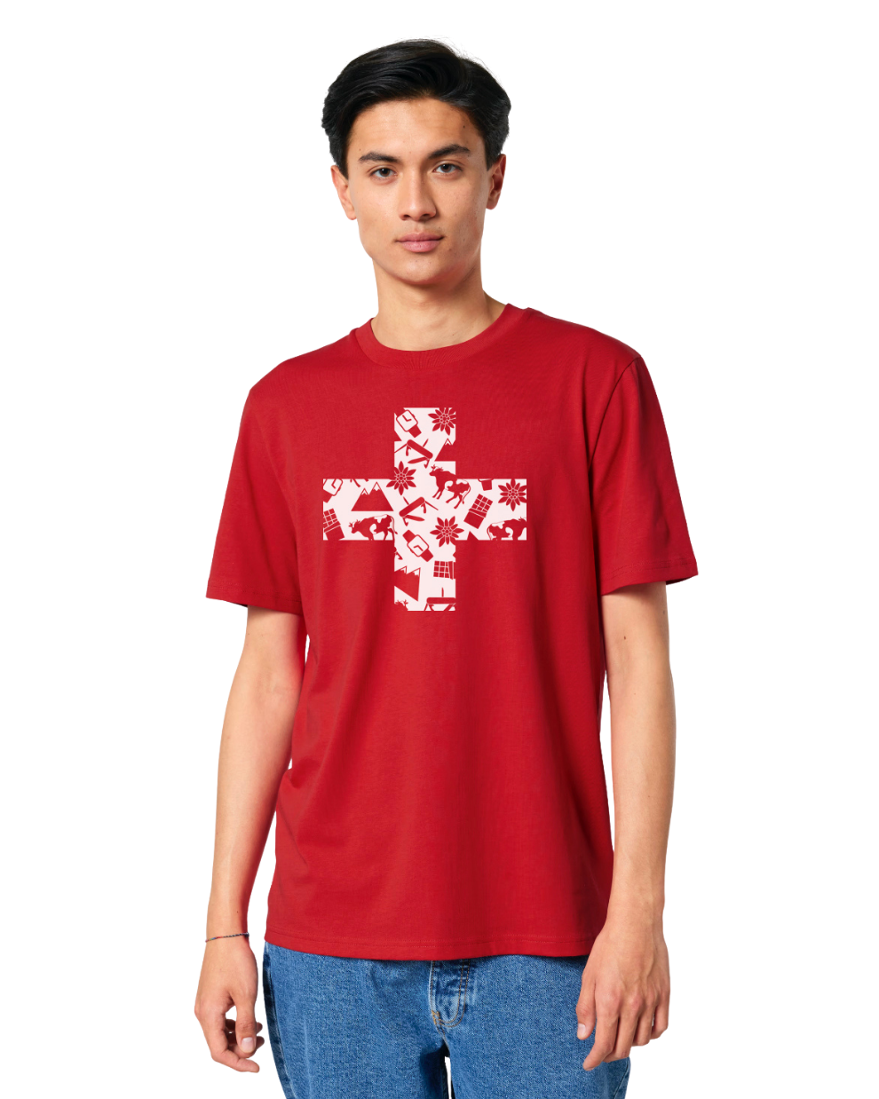 MWS045 Swiss Heritage Cross Emblem Red