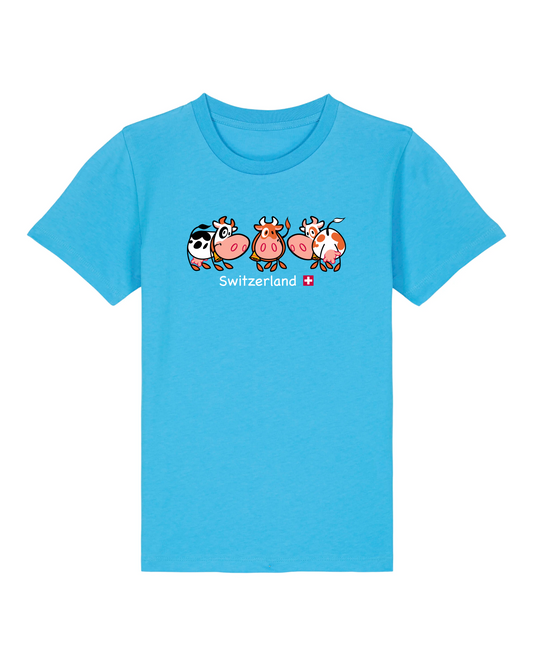 MWS034 Kids Cow Switzerland Aqua Blue