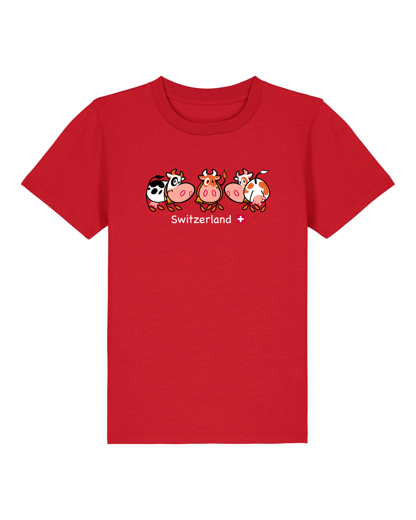 MWS033 Kids Cow Switzerland Red