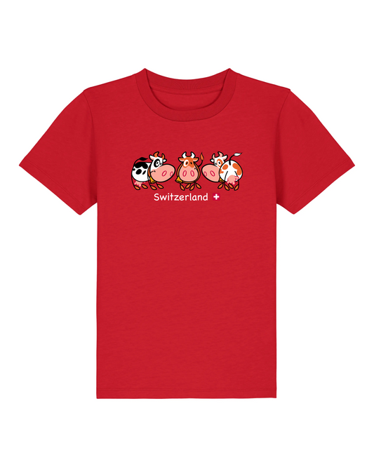 MWS033 Kids Cow Switzerland Red