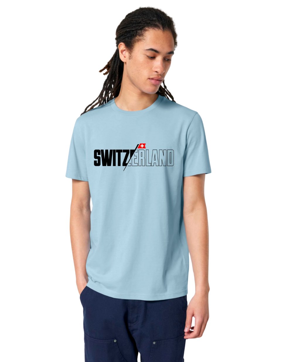 MWS042 Swiss Split Emblem Light Blue